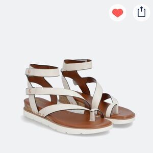 Franco Sarto White Faux Leather Daven Sport Bottom Sandal Gladiator White 7.5